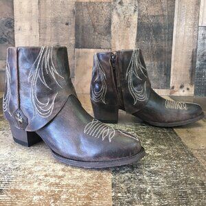 Old Gringo OG Brown Ankle Cowboy Boots Booties Womens 7.5 B